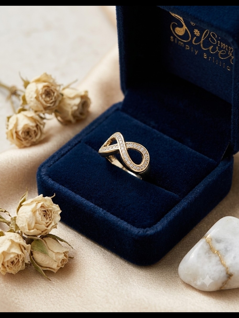 Simply Silver Sterling Silver With 14K Gold Finish & Accent CZ Infinity Ring